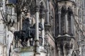 Equestrian statue of Prince Regent Luitpold of Bavaria on the facade of the New Town Hall, Munich