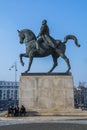 Equestrian statue representing the king Carol in Bucharest Romania Royalty Free Stock Photo