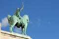 Equestrian Statue of Saint King Saint Louis on basilica Sacre Coeur in Paris, France Royalty Free Stock Photo