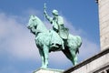 Equestrian Statue of Saint Louis on the Basilica Sacre Coeur in Paris Royalty Free Stock Photo
