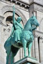 Equestrian Statue of Saint Louis on basilica Sacre Coeur Royalty Free Stock Photo