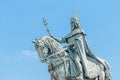 Statue of Saint Stephen or Istvan near the Fishermans Bastion at the Buda castle in Budapest Royalty Free Stock Photo