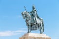 statue of Saint Stephen or Istvan near the Fishermans Bastion at the Buda castle in Budapest Royalty Free Stock Photo