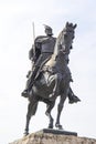 Equestrian statue of Skanderberg in the central square in the capital Tirana in Albania. Royalty Free Stock Photo