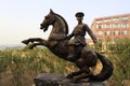 Equestrian statue of soldier Royalty Free Stock Photo