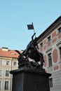 Equestrian statue of St. George in Prague. Sculpture by the brothers Georg and Martin von Clausenburg