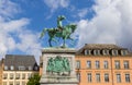 Equestrian statue of William II on the central square of Luxembourg Royalty Free Stock Photo