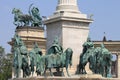 Equestrian statues in Heroes Square Royalty Free Stock Photo