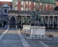 Equestrian statues at piazza plebiscito in naples, italy