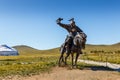 Equestrian statues of warriors of Genghis Khan Royalty Free Stock Photo