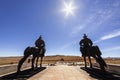 Equestrian statues of warriors of Genghis Khan Royalty Free Stock Photo