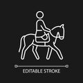 Equestrian white linear icon for dark theme