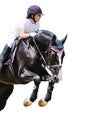 Equestrianism: Young girl in jumping show Royalty Free Stock Photo