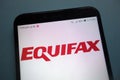 Equifax logo on smartphone