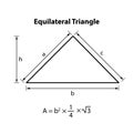 Equilateral Triangle Formula Area. Geometric shapes. isolated on white background.