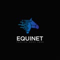 Equinet Logo, With Head Horse Moving faster