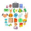 Equipage icons set, cartoon style Royalty Free Stock Photo