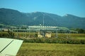 VHF omnidirectional radiofinder used for airplane navigation at the airport in Grenchen in Switzerland 17.9.2020 Royalty Free Stock Photo