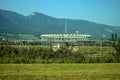 VHF omnidirectional radiofinder used for airplane navigation at the airport in Grenchen in Switzerland 17.9.2020 Royalty Free Stock Photo