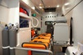 Equipment for ambulances. View from inside. Royalty Free Stock Photo