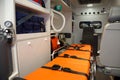 Equipment for ambulances. View from inside. Royalty Free Stock Photo