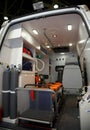 Equipment for ambulances. View from inside. Royalty Free Stock Photo