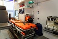 Equipment for ambulances. View from inside. Royalty Free Stock Photo