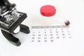 Equipment for analysis on the daily schedule Royalty Free Stock Photo