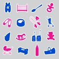 Equipment for baby stickers set eps10