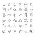 Vector plumbing line icons set. Vector symbols