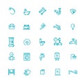 Vector plumbing line icons set. Vector symbols