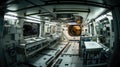 equipment blurred iss interior