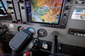 Navigation display in the cockpit of a Cessna 172 in Austria 11.9.2020