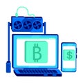Equipment for cryptocurrency mining semi flat color vector object