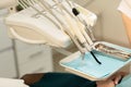 Equipment and dental instruments in dentist`s office. Tools close-up. Dentistry Royalty Free Stock Photo