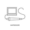 Equipment for endoscopy icon line in vector. Royalty Free Stock Photo
