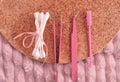 Equipment for eyelash extensions in beauty salon, glue, tweezers, strip lashes
