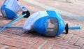 Equipment fencing mask and foil after the match