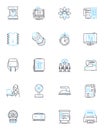 Equipment gear linear icons set. Tools, Machinery, Instruments, Implements, Gadgets, Apparatus, Accessories line vector