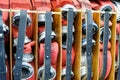 Equipment inside the rescue fire truck, fire engine Royalty Free Stock Photo
