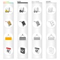 Equipment, mail, transportation and other web icon in cartoon style.Date, time, transport icons in set collection. Royalty Free Stock Photo