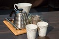 Equipment for making manual filter coffee Royalty Free Stock Photo