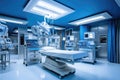 equipment and medical devices in modern operating room take with art lighting and blue filter, Equipment and medical devices in Royalty Free Stock Photo