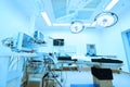 Equipment and medical devices in modern operating room take with art lighting and blue filter Royalty Free Stock Photo