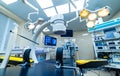 Equipment and medical devices in modern operating room. Operating theatre. Selective focus. Royalty Free Stock Photo