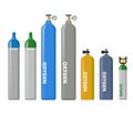 Equipment medical Oxygen tank vector collection