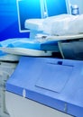 Equipment at oncology department at hospital. Modern ultrasound apparatus close-up in hospital. Royalty Free Stock Photo