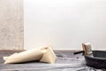 Equipment of a painter for soaking and removing wallpaper Royalty Free Stock Photo