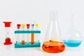 Equipment for pharmaceutical analyzes on white background Royalty Free Stock Photo