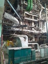 Equipment, piping and electrical machines inside of modern industrial power plant